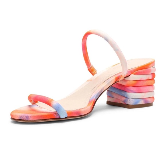 SCHUTZ Shoes - SCHUTZ Kyra Tie Dye Block Heel Slide Sandals